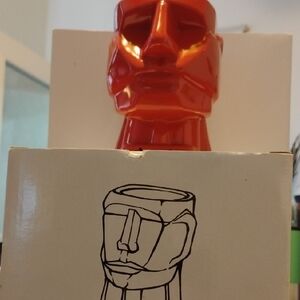 Vibrant Orange Face Pencil Holder